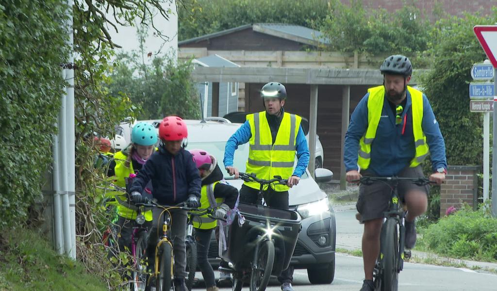 Un Vélobus à l'école de Gentinnes pour la semaine de la Mobilité