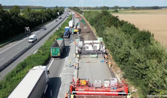 Chantier de l'E411 à Daussoulx : fin de la réhabilitation vers Bruxelles et début des travaux vers Namur