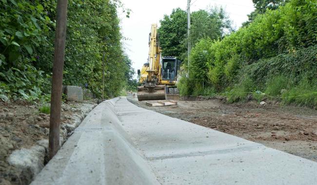 Walhain : la zone cyclable de la Place Saint-Vincent prend forme